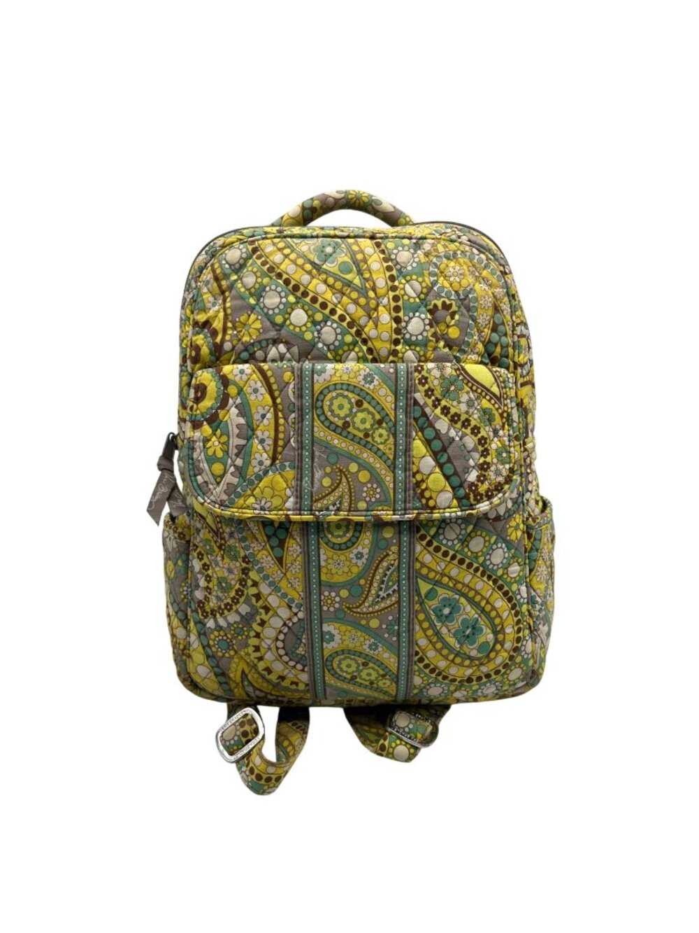 Vera Bradley Yellow Lemon Parfait Quilted Pattern Backpack